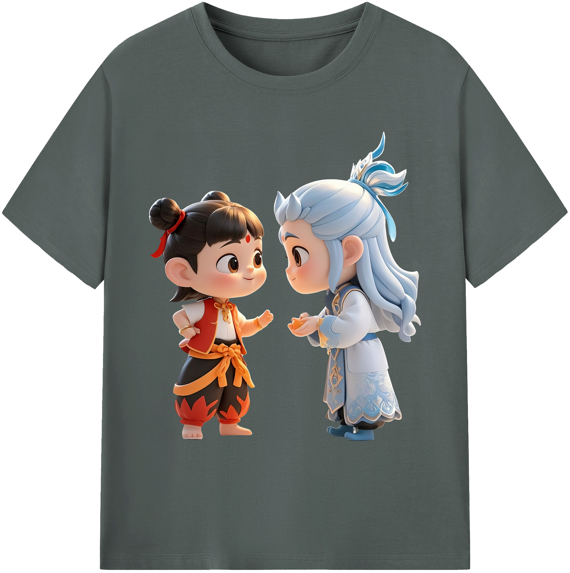 （画像用） Ne Zha 2 ナタ 魔童の大暴れ 綿100％ メンズ半袖Tシャツ｜肌触りやわらか＆通気性